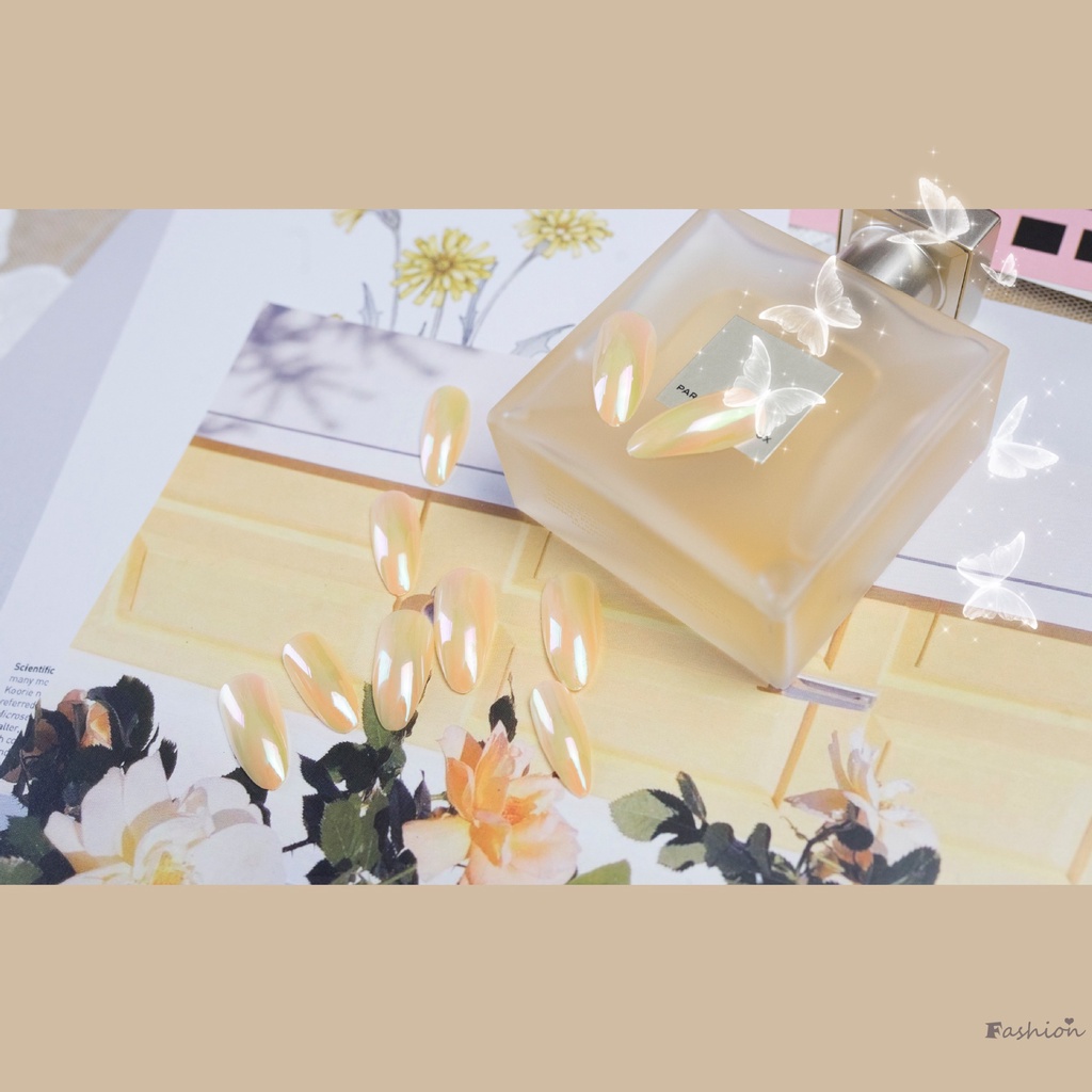 Bộ 24 Móng Tay Giả Loại Keo Dán Màu Hồng Cam Hồng / Cam Có Thể Tháo Rời Thời Trang Tiết Kiệm Thời Gian