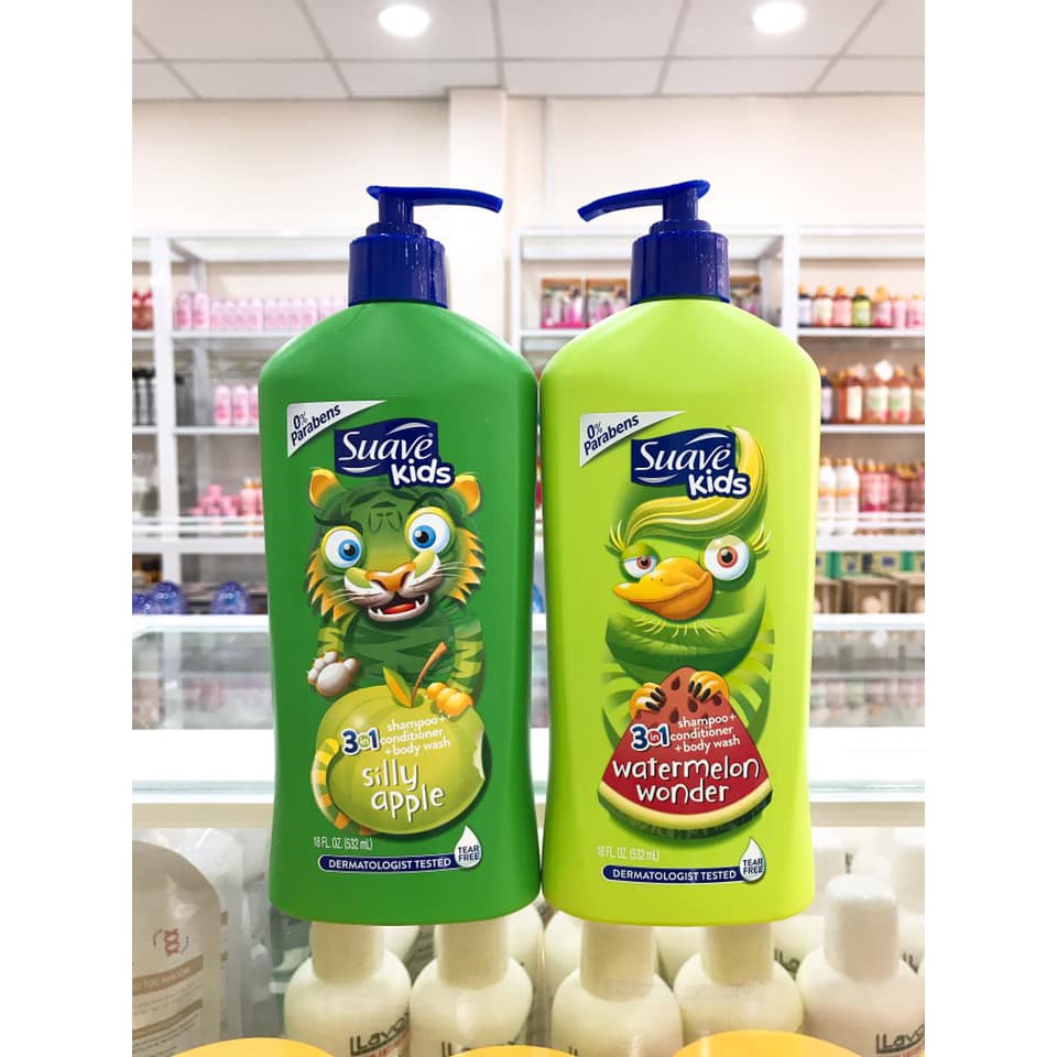 (532ml) Sữa Tắm Gội Và Xả Cho Trẻ Em Suave Kids Của Mỹ