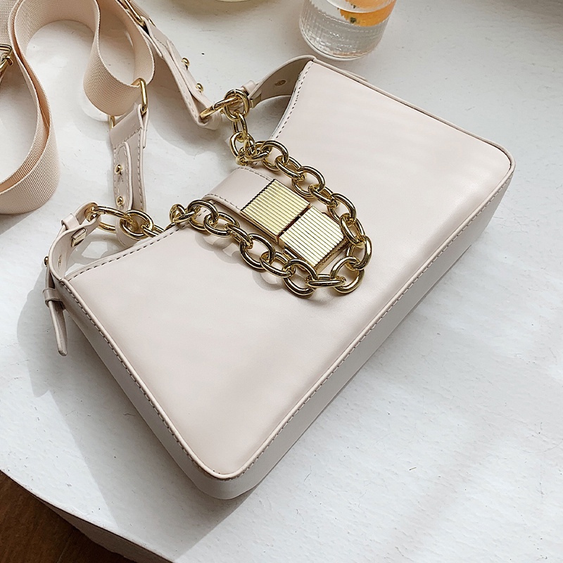Túi Xách Đeo Vai Kiểu Vuông Nhỏ Phối Dây Xích Thời Trang Cao Cấp 2022