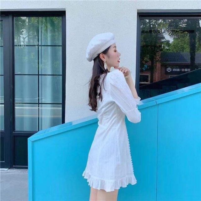 [ ẢNH CẬN VẢI] ĐẦM ULZZANG TRẮNG CHẤT VẢI COTTON THUÊ XINH XẮNXIN | BigBuy360 - bigbuy360.vn