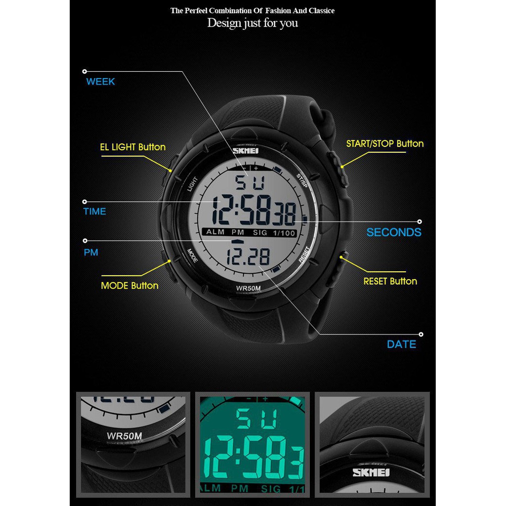 Đồng Hồ Điện Tử Đèn Led Skmei 1025 | BigBuy360 - bigbuy360.vn