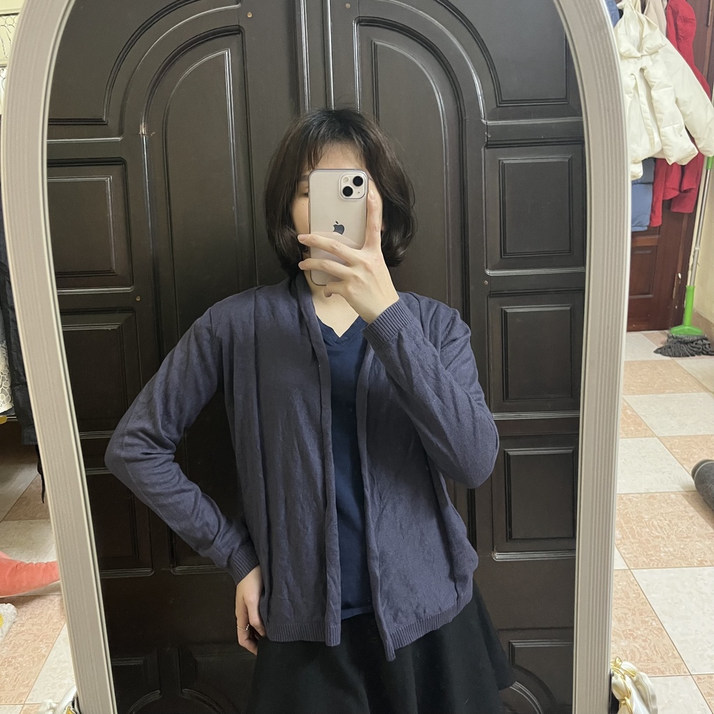 ❤️ Áo khoác len Cadigan  2nd màu xanh than không cúc❤️