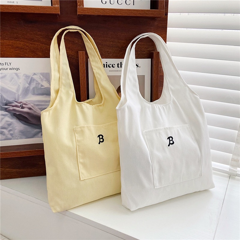 Túi Xách Canvas Thêu Họa Tiết Đơn Giản Thời Trang Mùa Hè Mới Cho Nữ