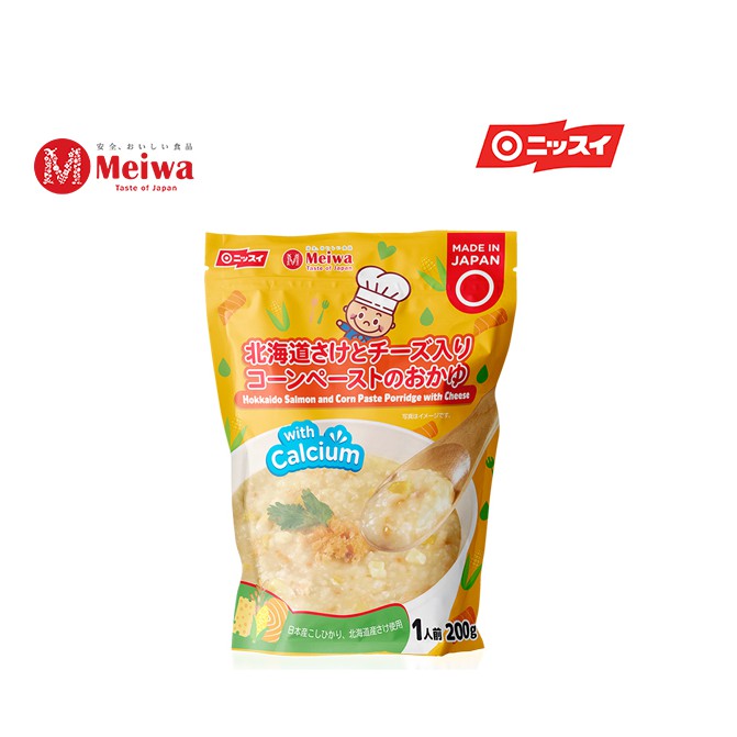 Cháo tươi Meiwa vị Cá hồi Hokkaido, Bắp, Phô mai 200g/gói