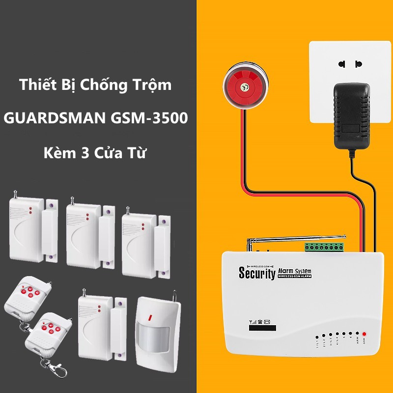 Thiết Bị Chống Trộm GUARDSMAN GSM-3500+ 3 Bộ Cửa Từ