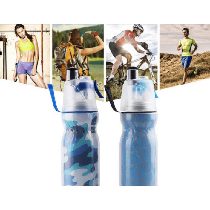 Bình Nước 500Ml Phun Sương Sport802   Bình Nước Thể Thao Giữ Nhiệt [ĐƯỢC KIỂM HÀNG]