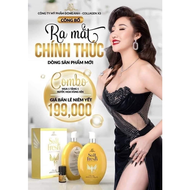 DUNG DỊCH VỆ SINH PHỤ NHƯ SOFT FRESH ĐÔNG ANH X3-DUNG DỊCH VỆ SINH COLLAGEN X3 ĐÔNG ANH-TẶNG KÈM NƯỚC HOA