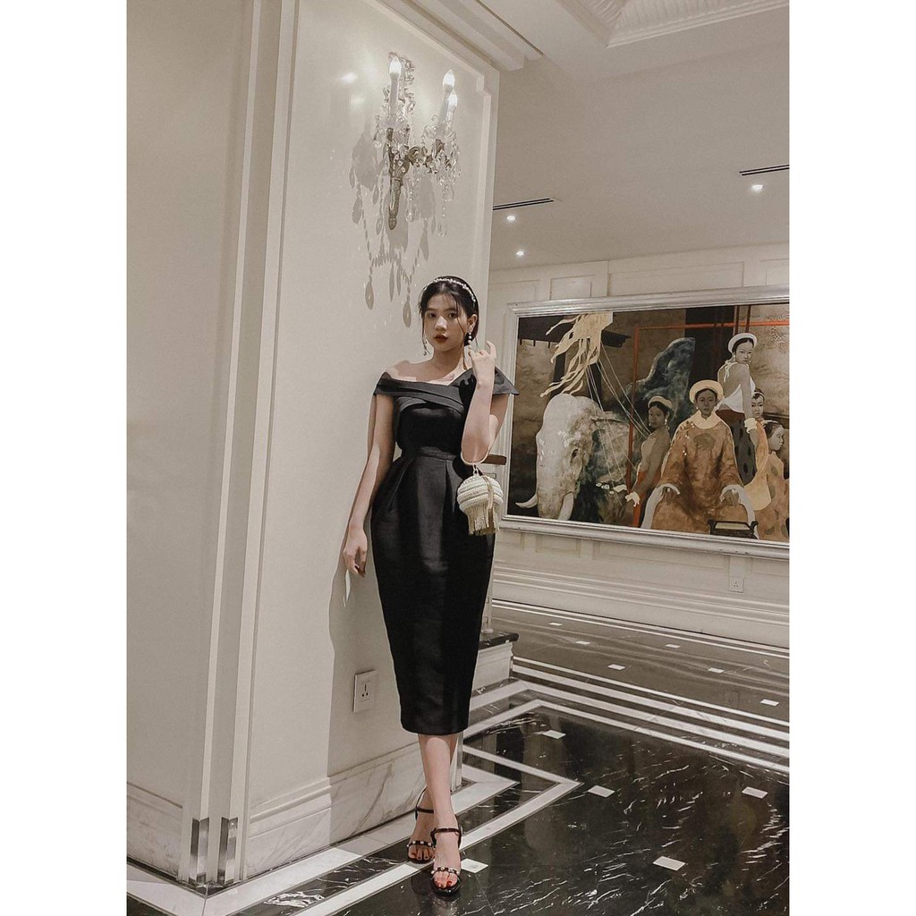 Đầm dự tiệc ôm body sang trọng, chất vải tafta dày dặn