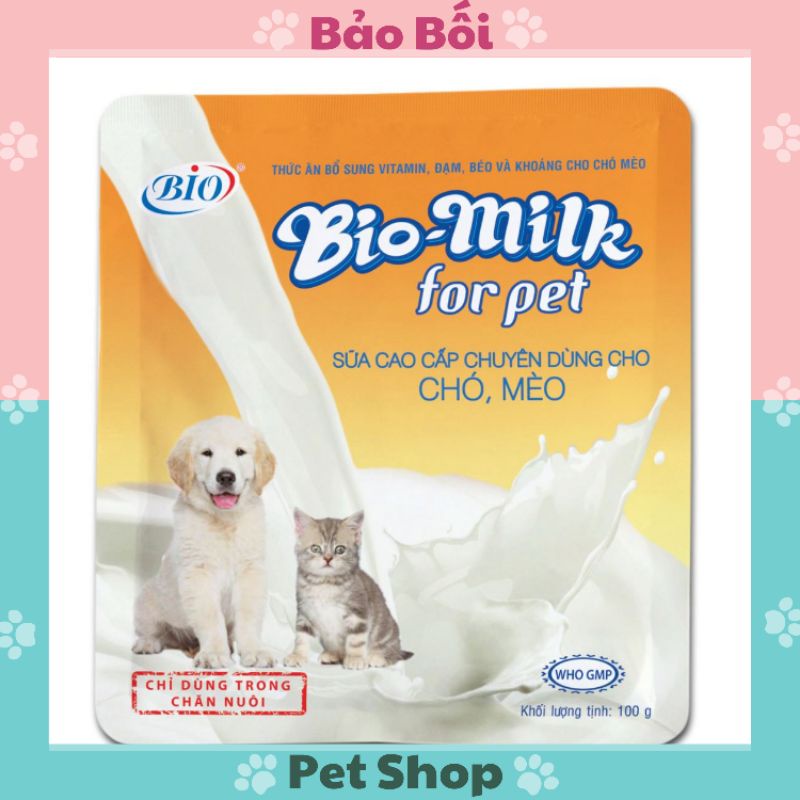 Sữa Cao Cấp Chuyên Dùng Cho Chó Mèo Bio Milk 100g - Bảo Bối Pet Shop