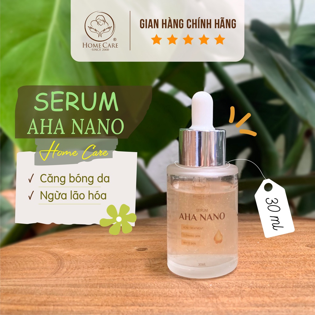Serum dưỡng da AHA NANO Home Care có nano tinh thể vàng dưỡng trắng cấp ẩm căng bóng tăng đàn hồi 30ml