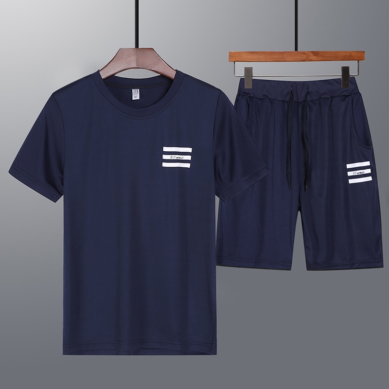 Bộ Đồ Thể Thao Áo Thun Tay Ngắn Phối Quần Short Thời Trang Mùa Hè Cho Nam