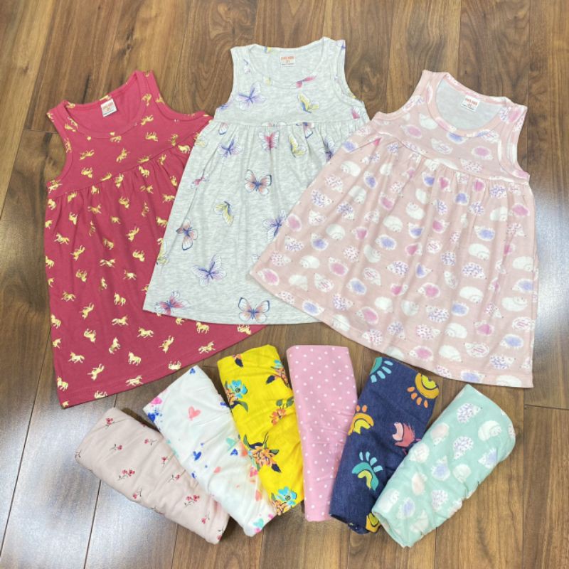 ✓9_22kg✓ Váy cotton xuất dư ba lỗ cách điệu BẢNG MÀU 1 MÃ SN001