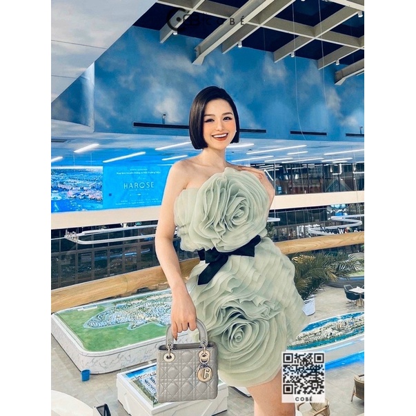 👗ĐẦM HOA HỒNG XANH (đầm dự tiệc, đám cưới, dạ hội) (phải inbox trước khi đặt) | COBÉ.CLOTHING |