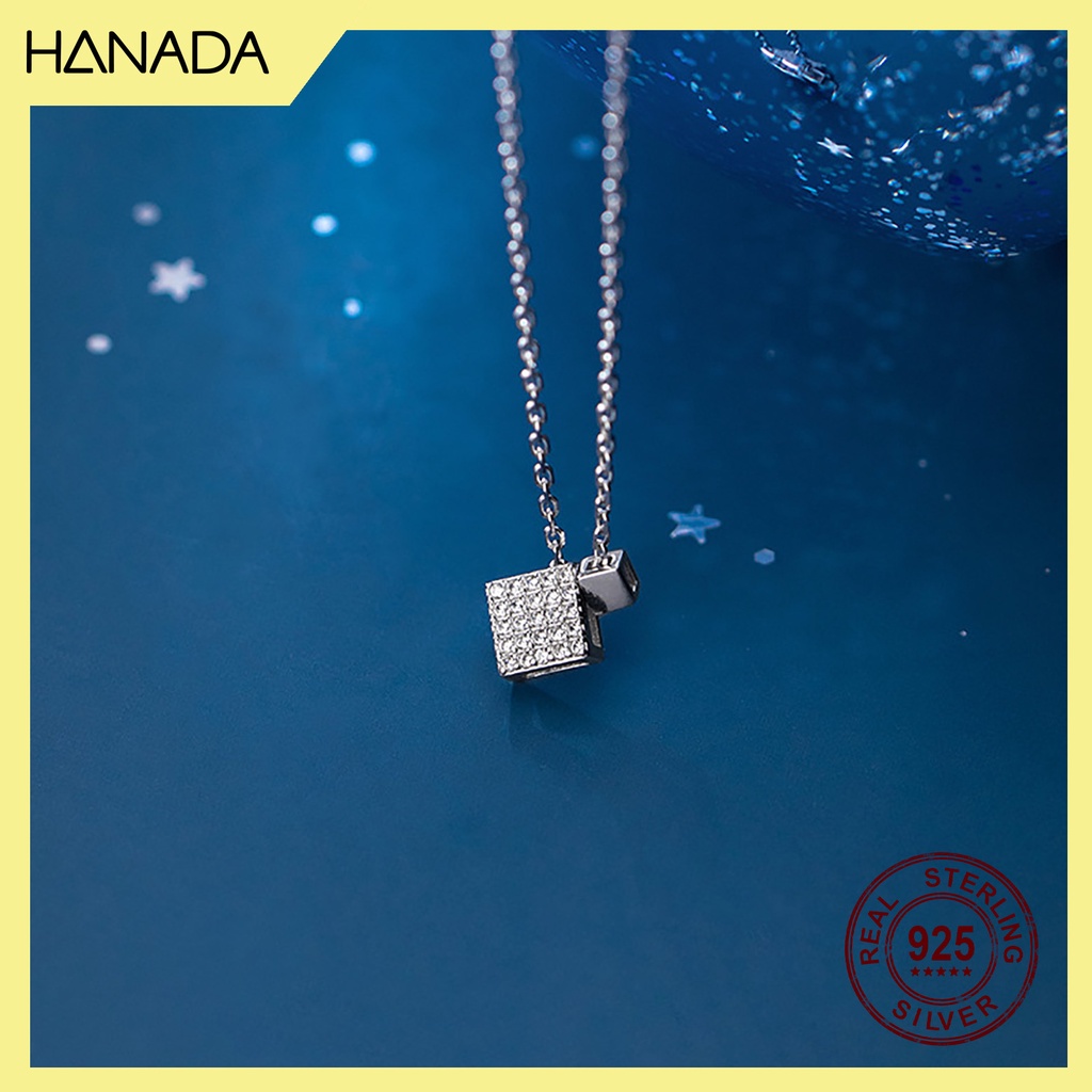 Dây Chuyền Bạc 925 Hanada Vuông Đá 0167 F9