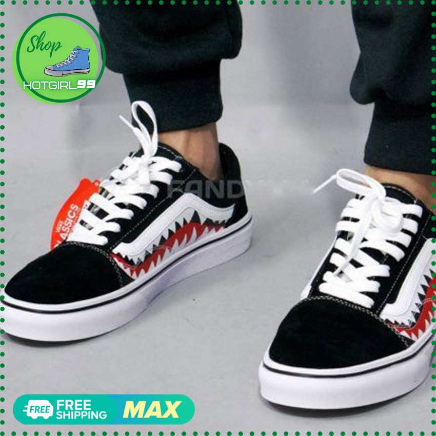 Giày thể thao Old Skool cá mập nam nữ thời trang tặng hộp giày vans,