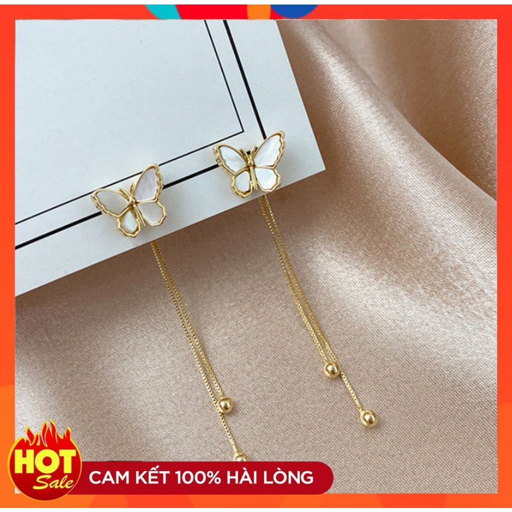 [HOT] BÔNG TAI KHUYÊN TAI DÁNG DÀI HÌNH BƯỚM PHONG CÁCH TIỂU THƯ SANG CHẢNH CÁ TÍNH 221BT017