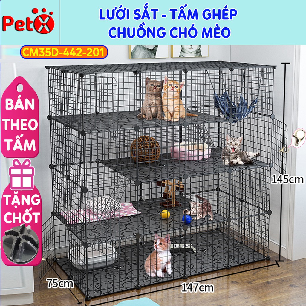 Quây chuồng chó (bán lẻ theo tấm) bằng tấm nhựa ghép, tấm lưới sắt, thép 35x35, mỗi tấm tặng kèm 2 chốt