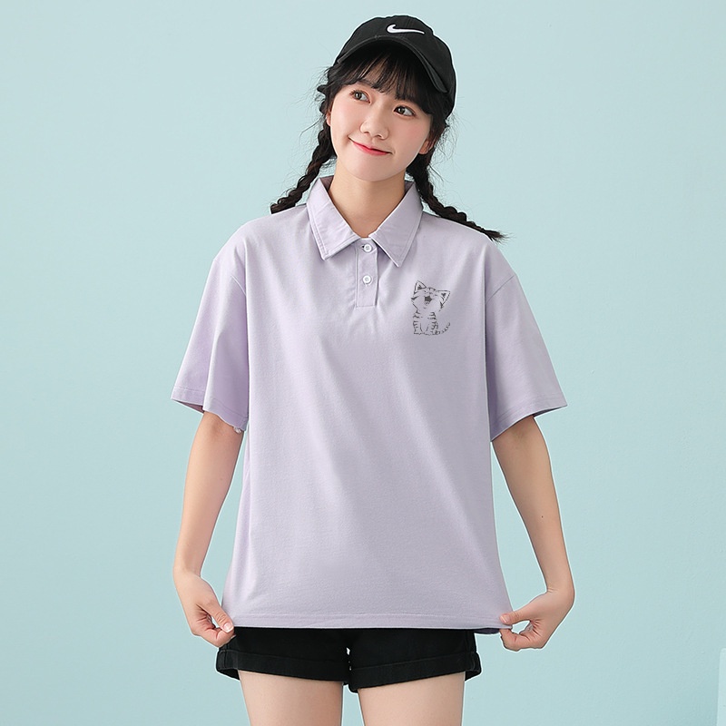 Áo Thun Polo Nam Nữ Form Rộng Chất Cotton Mềm Mát In Hình Em Mèo Méo Meo Mèo Meo Phong Cách Đỉnh Của Chóp TTQ0364