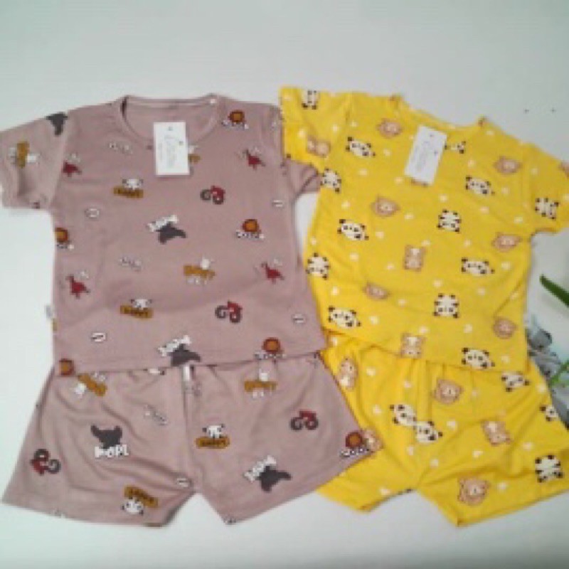 Đồ Bộ Bé Trai, Bé Gái Vải Thun Lạnh, Bộ Cộc Tay Cho Bé Mặc Nhà Mùa Hè MPM2101(100k/3bộ)