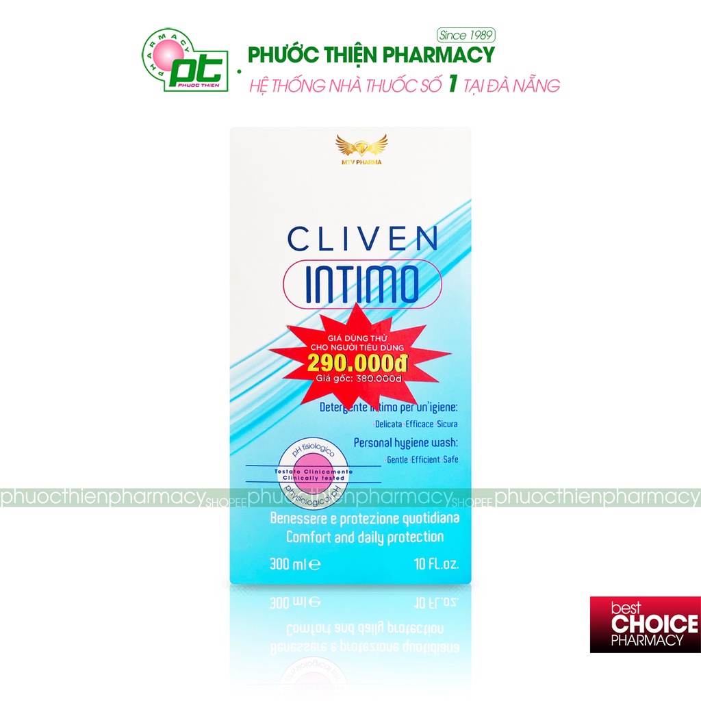 Dung Dịch Vệ Sinh Phụ Nữ Ngừa Khuẩn Cliven Intimo 300ml