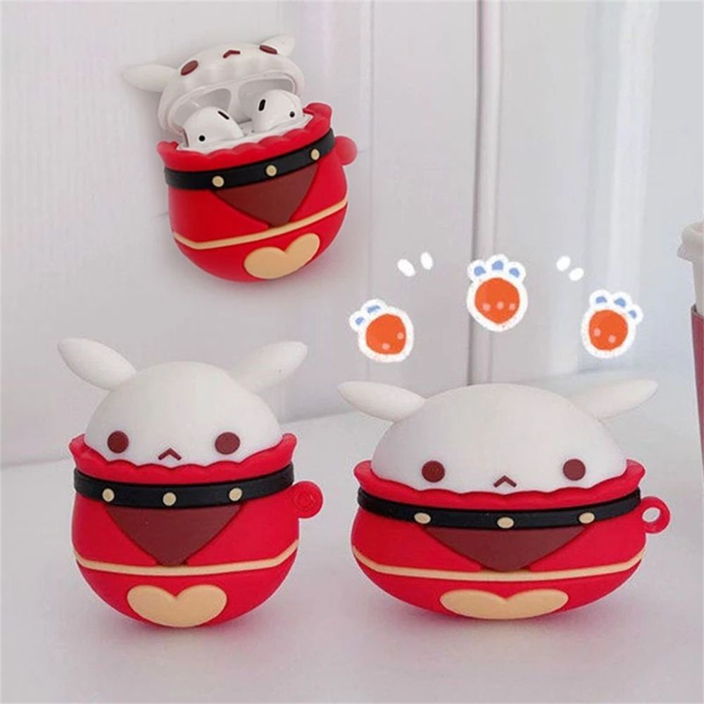 Ốp hộp sạc tai nghe Bluetooth không dây họa tiết Genshin Klee Ganyu Keqing dễ thương cho Airpods 1/2/Pro