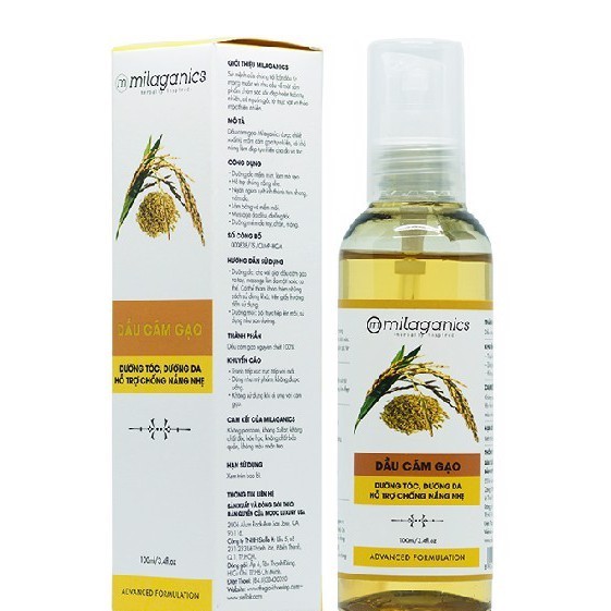 Dầu Cám Gạo Milaganics (100ml) Dưỡng Ẩm Ngăn Ngừa Sự Hình Thành Vết Nhăn, Vết Rạn Trên Da Giúp Da Mềm Mượt, Căng Mịn | BigBuy360 - bigbuy360.vn