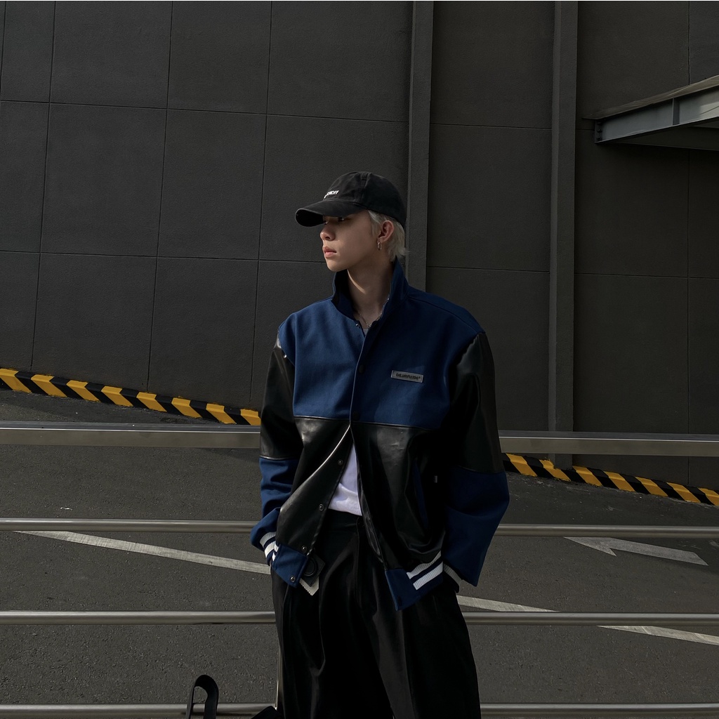 Áo khoác phối da half leather jacket DEJAVU196