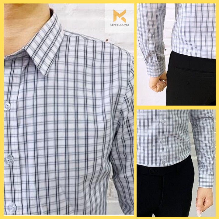 Áo sơ mi nam kẻ caro phong cách Hàn Quốc SMGH- KẺ XÁM NHỎ - SMGH | BigBuy360 - bigbuy360.vn