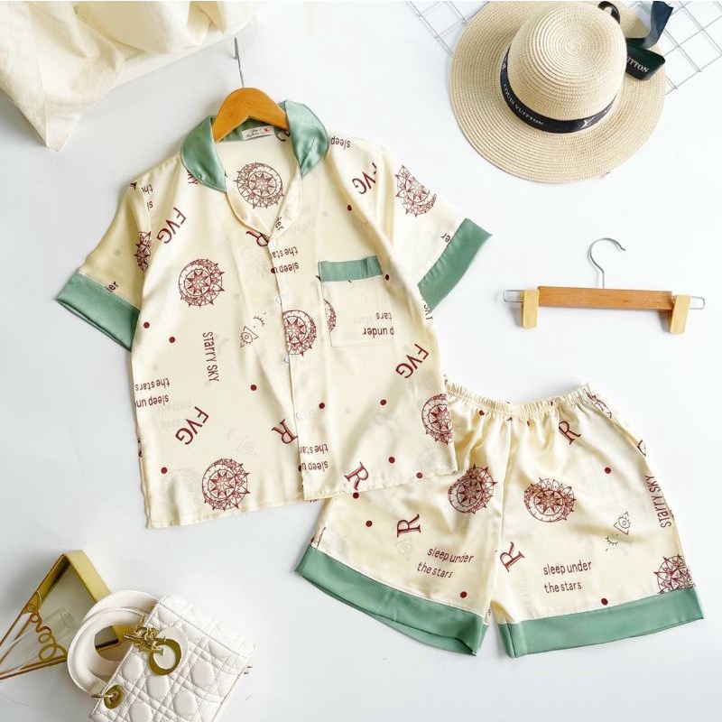 Bộ Lụa Satin Cộc Đùi Cao Cấp