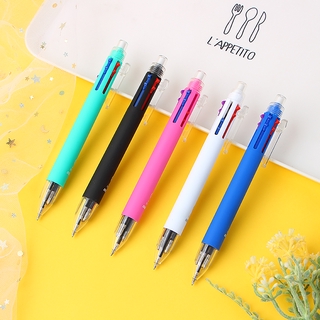 Bút bi 6 ngòi trong 1 5 màu kèm ngòi bút chì có gôm xóa cho học sinh