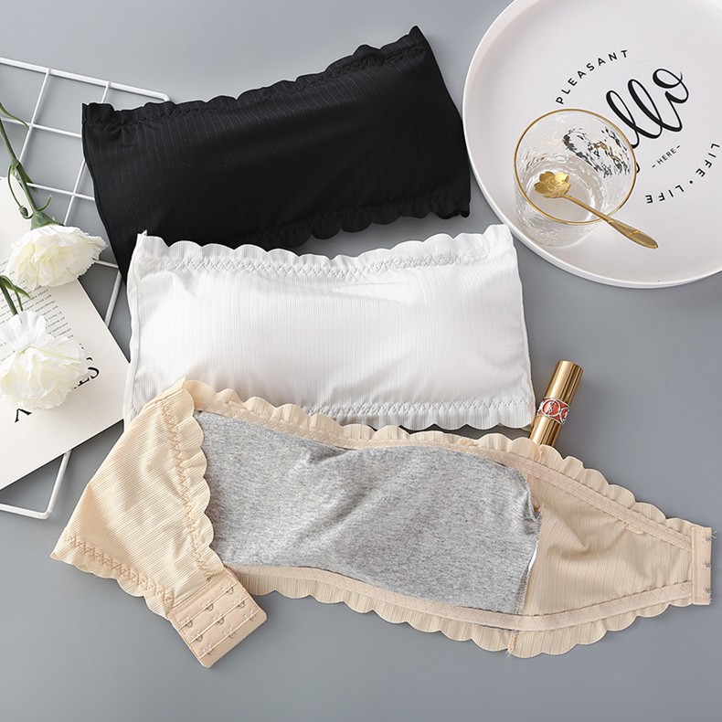 Áo Ngực Quây Dạng Ống Bralette Có Viền Hít Silicon Chống Tụt