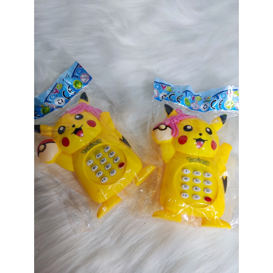 Điện thoai pikachu  màu vàng có nhạc siêu dễ thương
