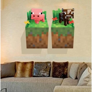 Decal dán tường minecraft 3D