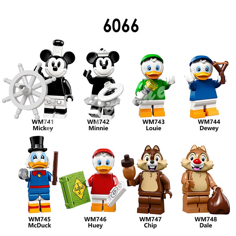 Mô Hình Đồ Chơi Mini 8 Kiểu Hoạt Hình Vịt Huey Chip Dale McDuck Dewey Vịt Louie WM6066