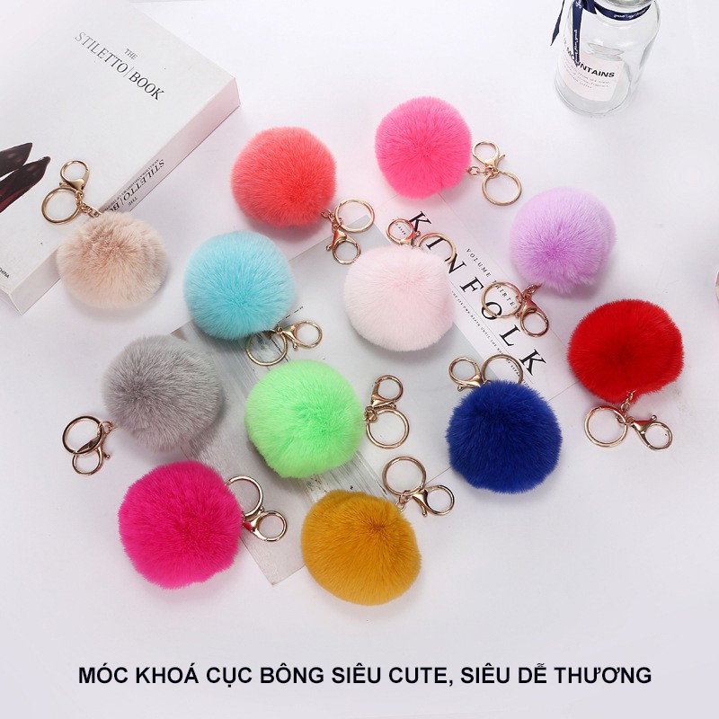 Móc Khoá Cute - Móc Khóa Cục Bông  Siêu Dễ Thương Treo Cặp, Túi Xách, Điện Thoại Cho Bạn Gái