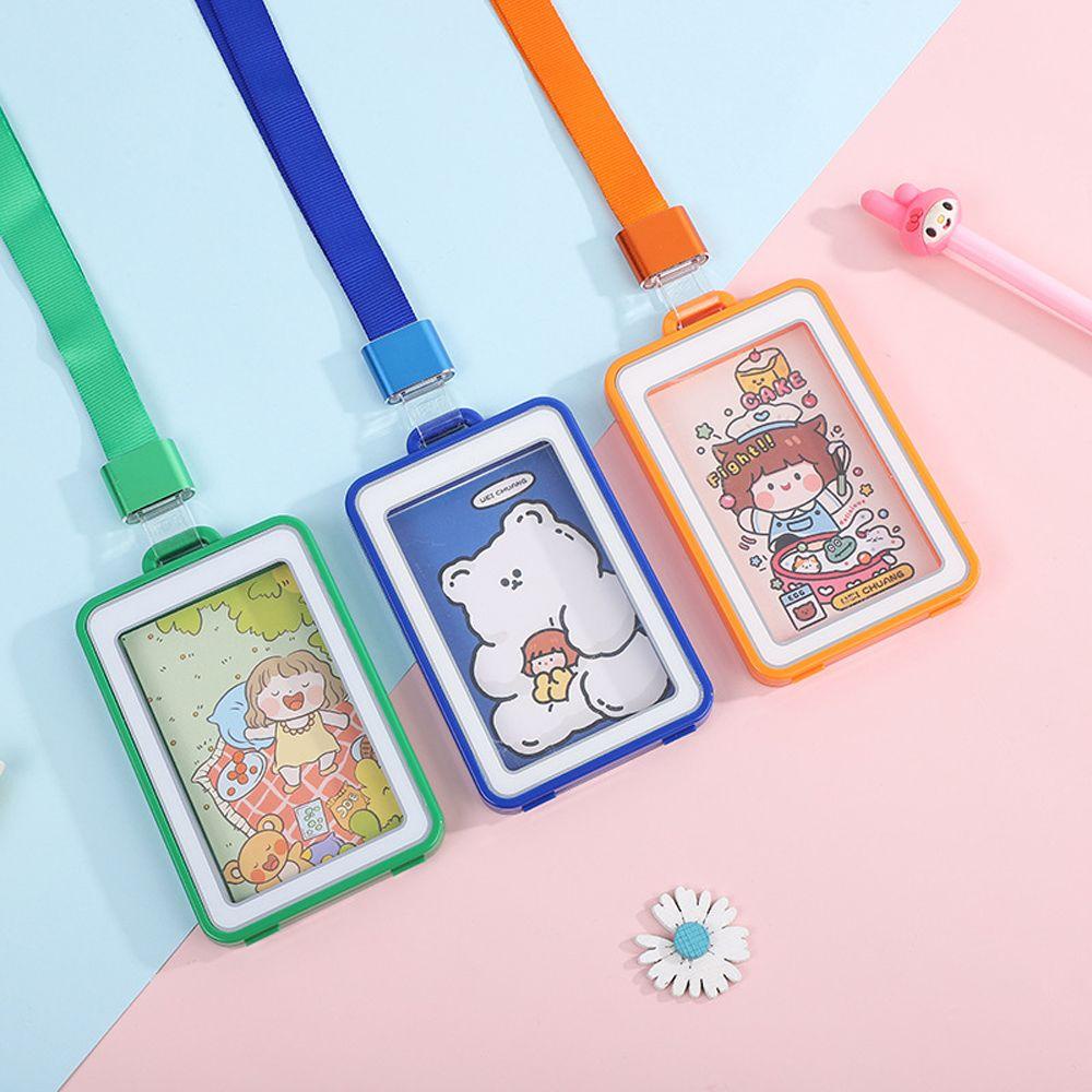 LANFY Vỏ Bọc Thẻ Xe Buýt / Thẻ Tín Dụng In Hình Thỏ / Gấu Có Dây Đeo Đáng Yêu