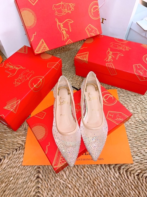 Giày búp bê đính đá mẫu mới nhất + video tự quay | BigBuy360 - bigbuy360.vn