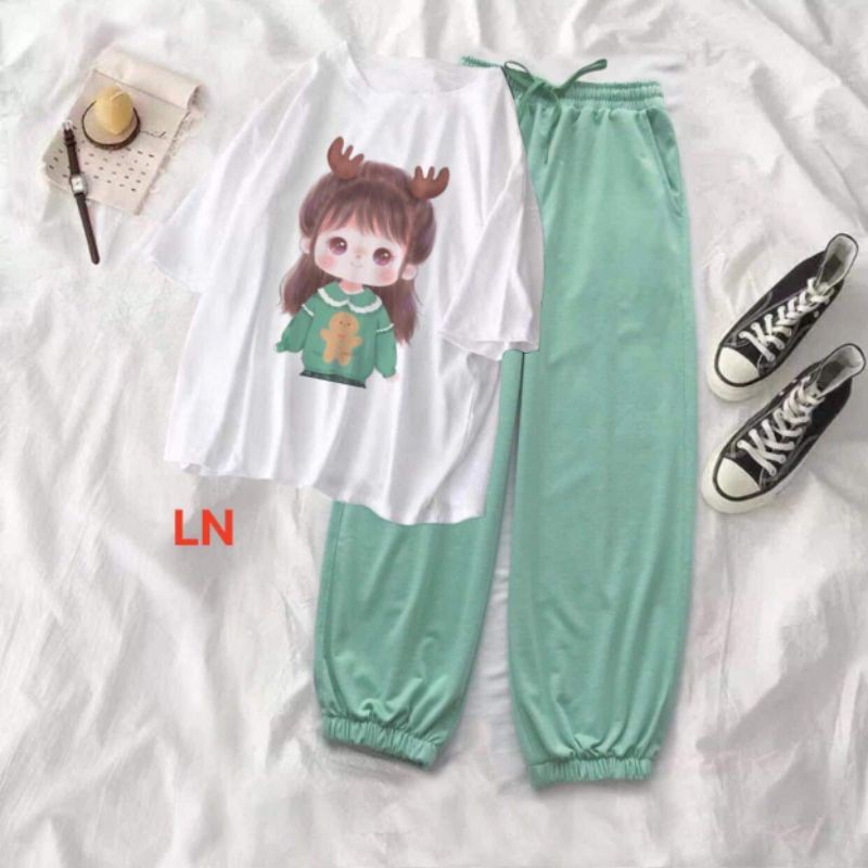 Sét áo cô gái 3d + quần bom