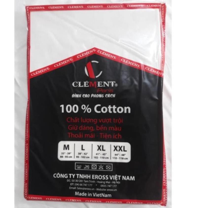 (ACP Aó Lót Nam cộc tay Cổ Tròn CLEMENT PARIS Chất Cotton 100% Hàng Việt Nam xuất khẩu Chất Lượng Cao.Hàng hãng thanh lý