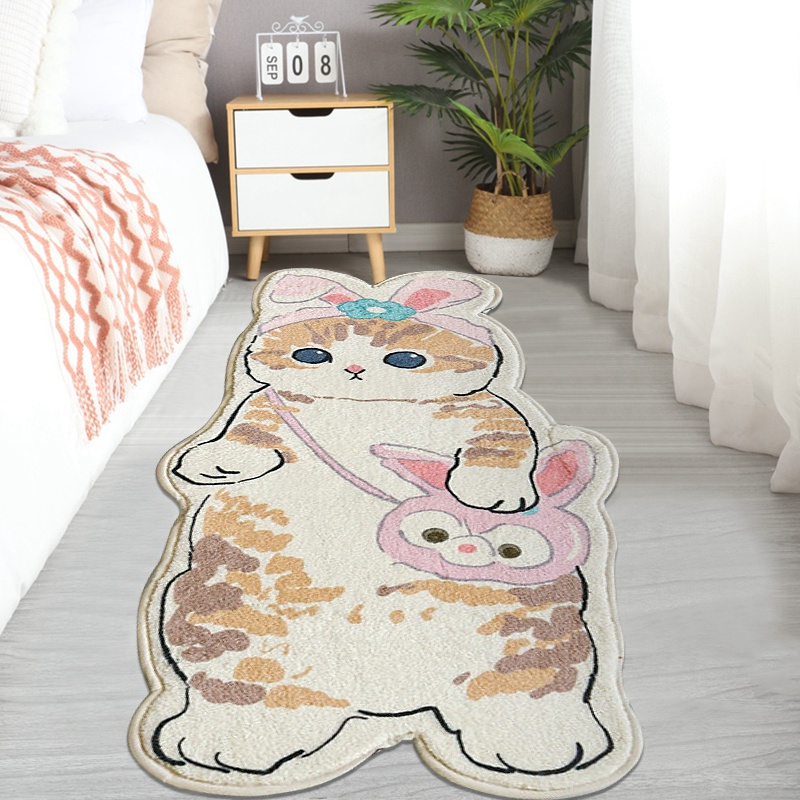 Thảm Chùi Chân Chống Trượt Hình Mèo Hoạt Hình Sáng Tạo