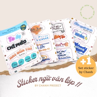 Nhãn dán đề bài ngữ văn - sticker tiêu đề Lớp 11 - Chanh Project