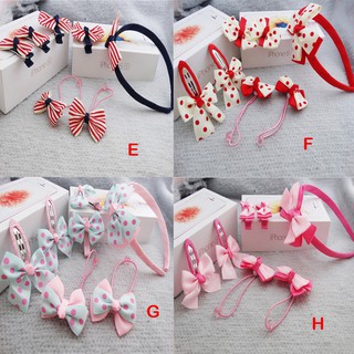 Set bờm, kẹp tóc, dây buộc tóc 7 món cho bé gái (chọn theo phân loại)