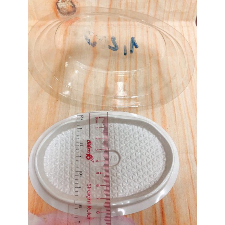 Combo 100 Hộp nhựa oval mini đế trắng dùng đựng bánh bông lan, bánh mì; kích thước: lọt lòng 12 x 7 x 5cm