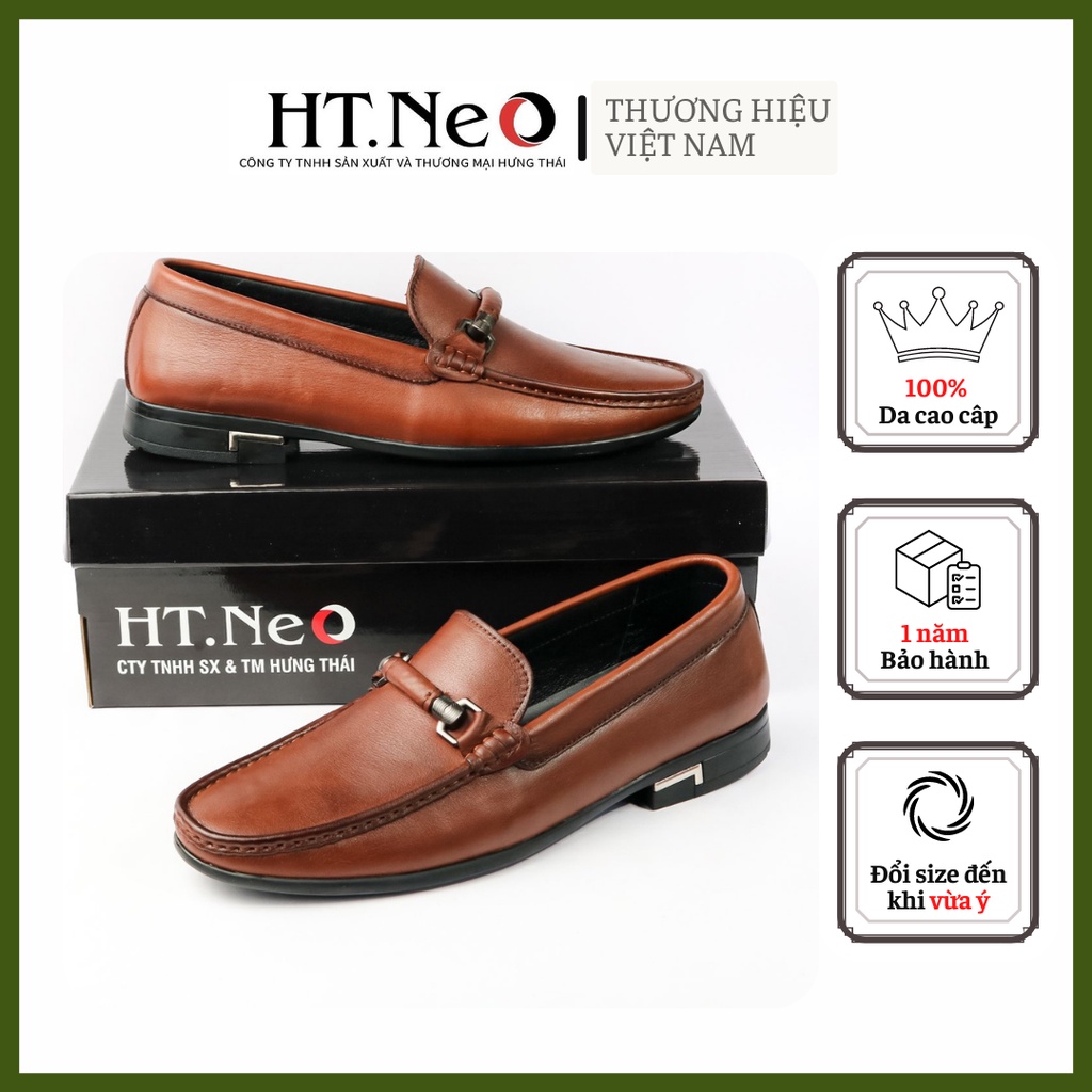 Giày mọi nam- giầy da nam công sở HT.NEO da bò nguyên miếng nhập khẩu siêu mềm, kiểu dáng sang trọng D38