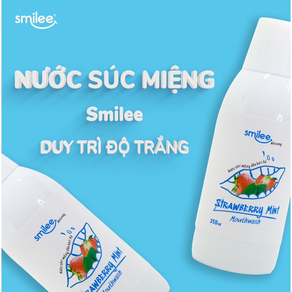 [Tặng bàn chải +Sale 50%+Freeship] Nước Súc Miệng Smilee hương trái cây thơm mát, Răng sạch trắng khỏe, hơi thở thơm mát