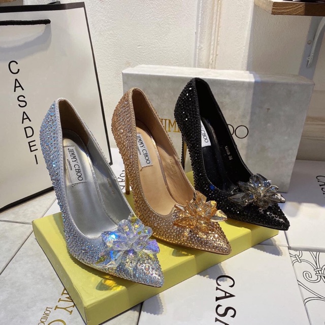 Giầy cao gót hoa đá Jimmichoo
