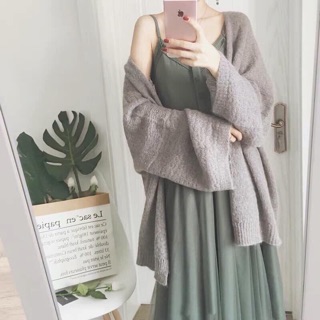 Áo cadigan khoác len mỏng hè thu