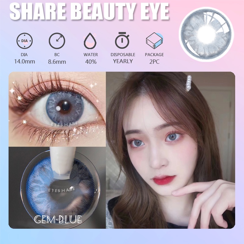EYESHARE Cặp kính áp tròng thời trang m,àu sắc