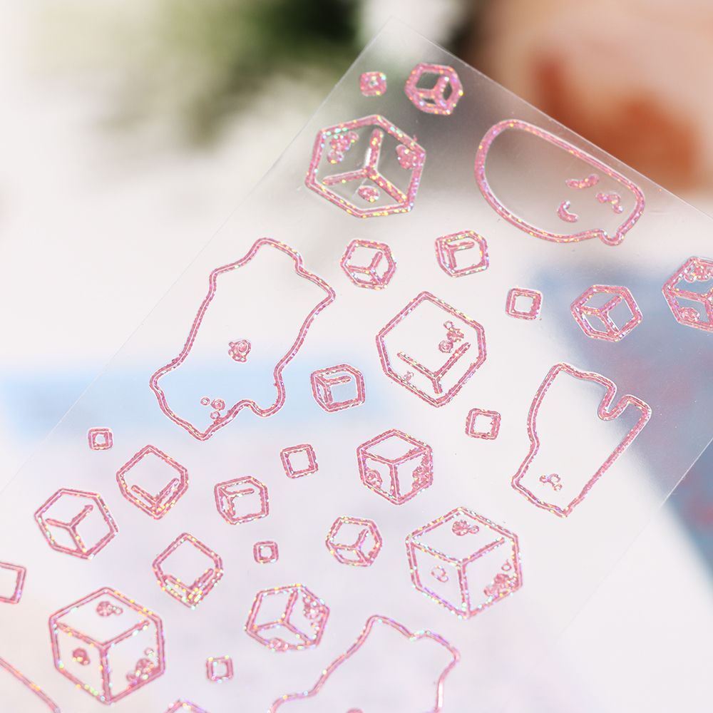 Miếng Dán Trang Trí Móng Tay Màu Trong Suốt Hình Hoạt Hình Dễ Thương DIY