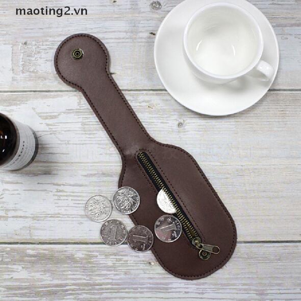 &maoting& Ví đựng tiền xu bằng da thật sức chứa lớn có dây đai đeo thắt lưng cho gậy tự vệ Defense US VN